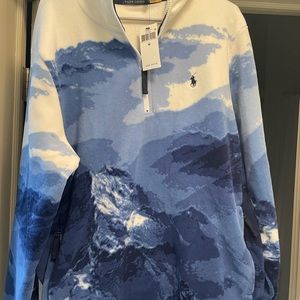 Men’s Polo Mountain Graphic Sweatshirt- Medium